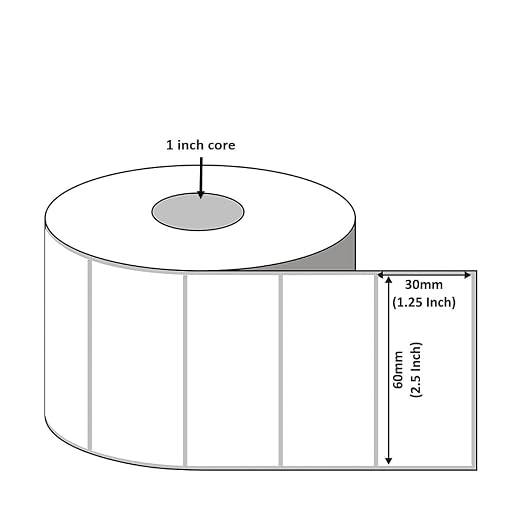 60x30 mm Barcode Label Sticker 